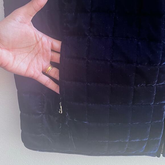 NWT Ralph Lauren Navy Blue Velvet Quilted Reversible Vest Women's Plus Size X1 - Picture 5 of 9